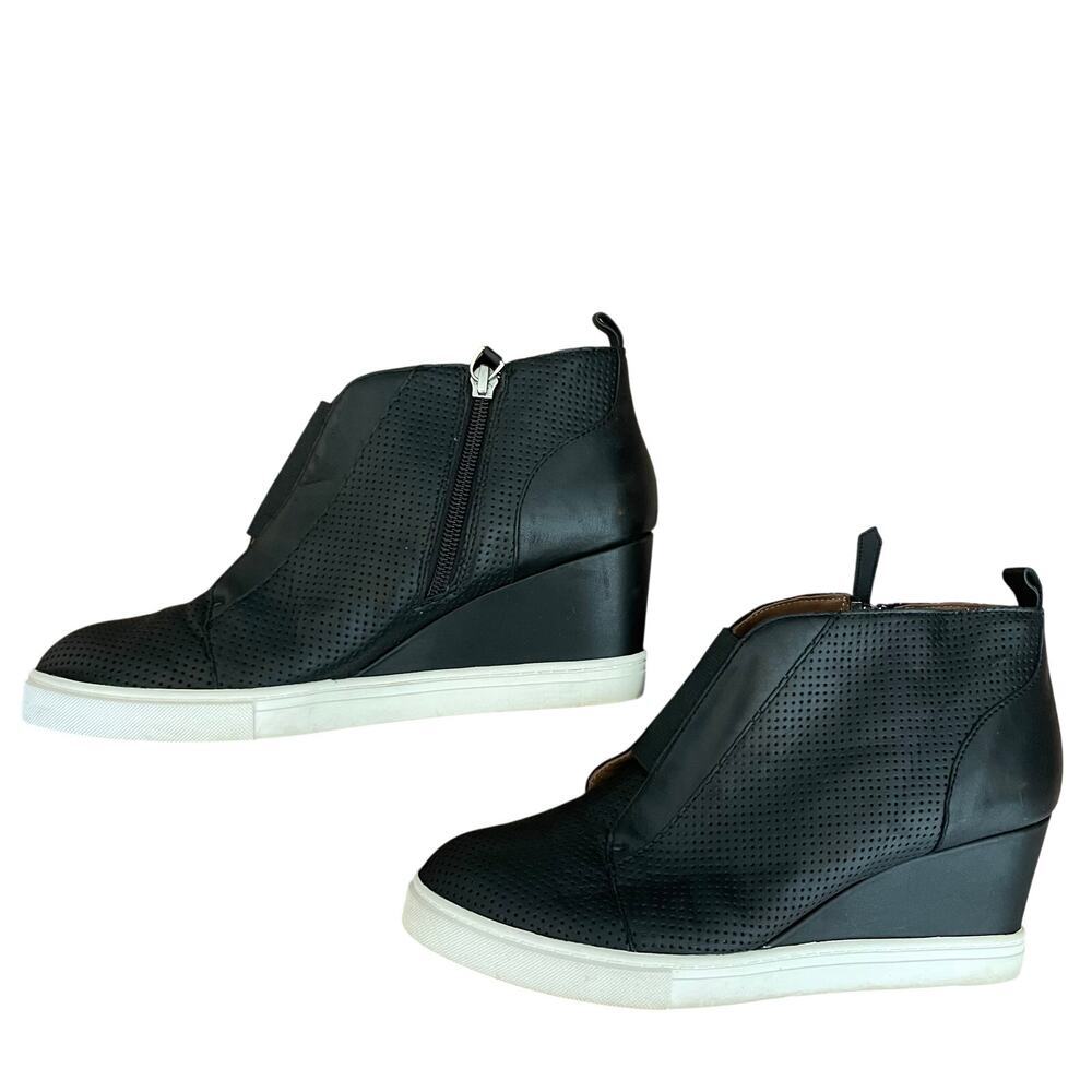Linea Paolo Anna Leather Wedge Women's Ankle Bootie Boots Size 7.5